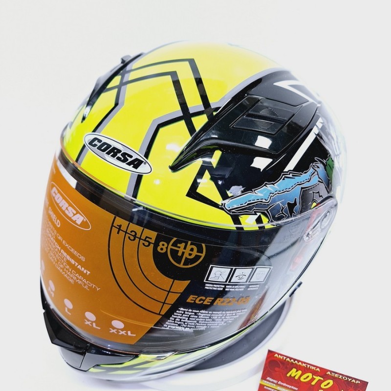ΚΡΑΝΟΣ ΠΑΙΔΙΚΟ CORSA FULL FACE CN355 (18) CARTOON YELLOW FLOW SMALL ΚΡΑΝΟΣ ΠΑΙΔΙΚΟ CORSA FULL FACE CN355 (18) CARTOON YELLOW FLOW SMALL